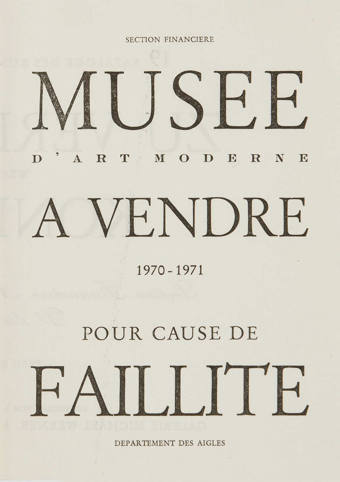 Musée d’Art Moderne, Departement des Aigles, by Marcel Broodthaers